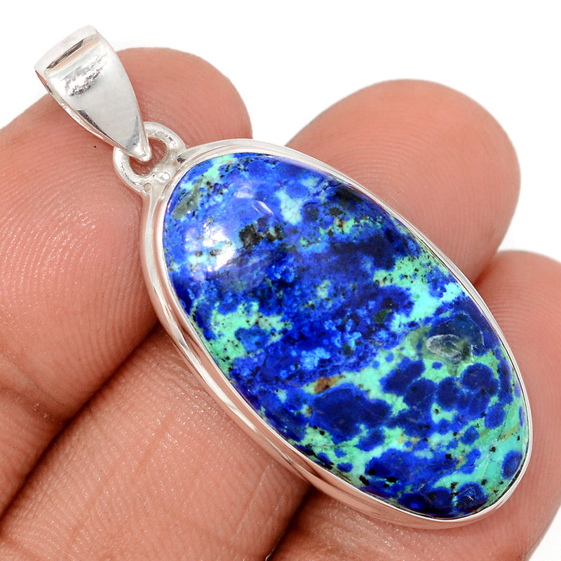 1.7" Azurite In Malachite Pendants - AZUP810