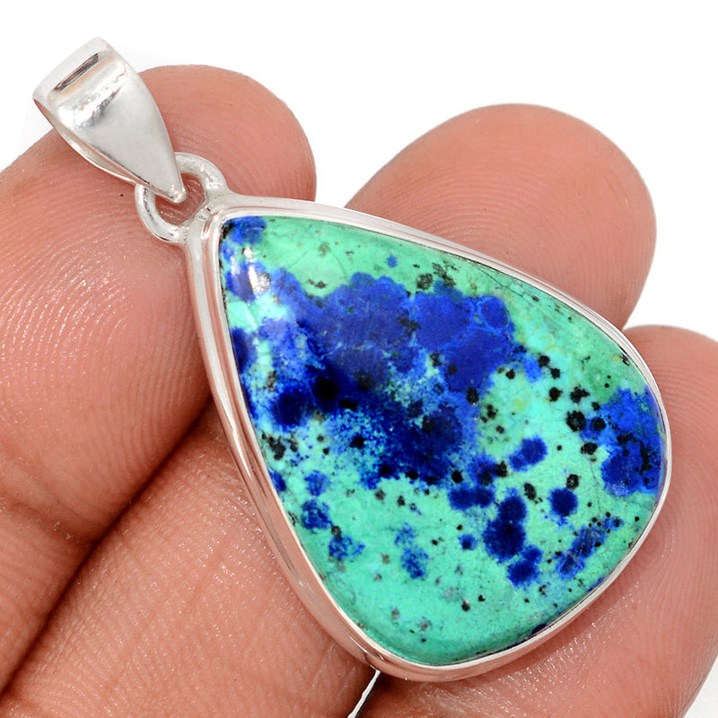 1.6" Azurite In Malachite Pendants - AZUP811