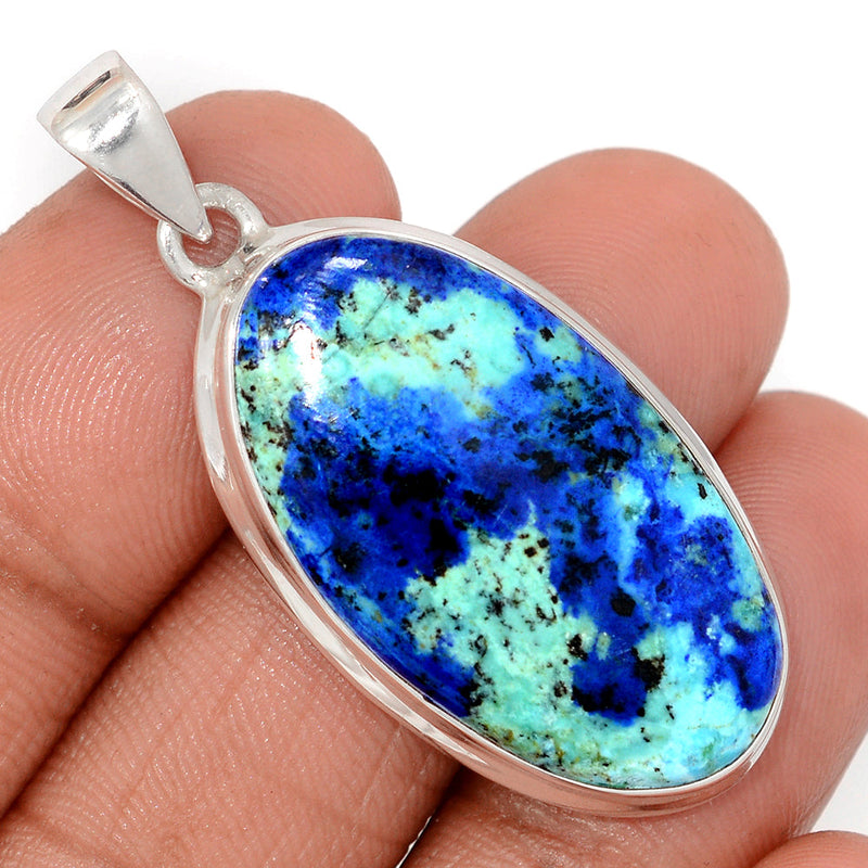 1.7" Azurite In Malachite Pendants - AZUP813