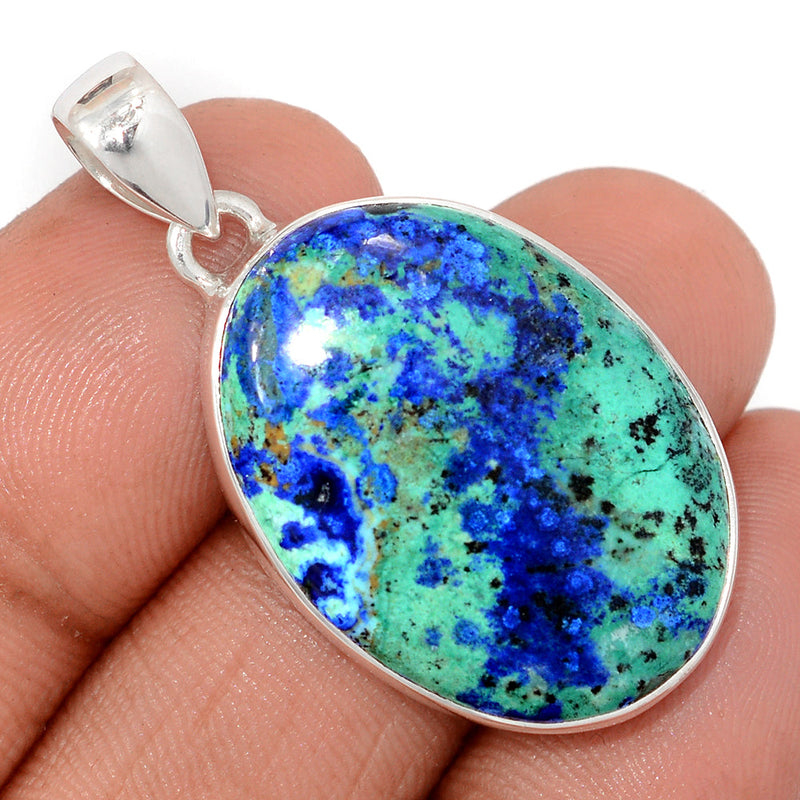 1.5" Azurite In Malachite Pendants - AZUP815