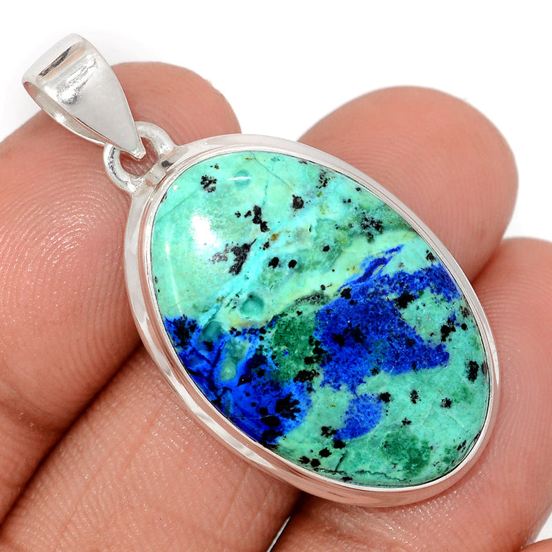 1.6" Azurite In Malachite Pendants - AZUP816