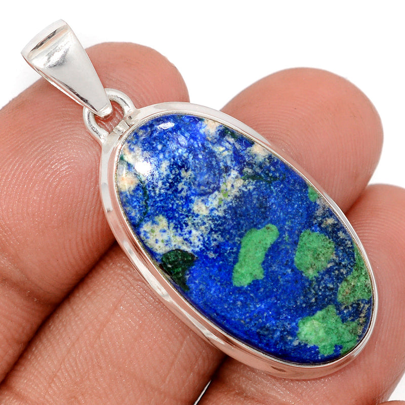 1.7" Azurite In Malachite Pendants - AZUP819