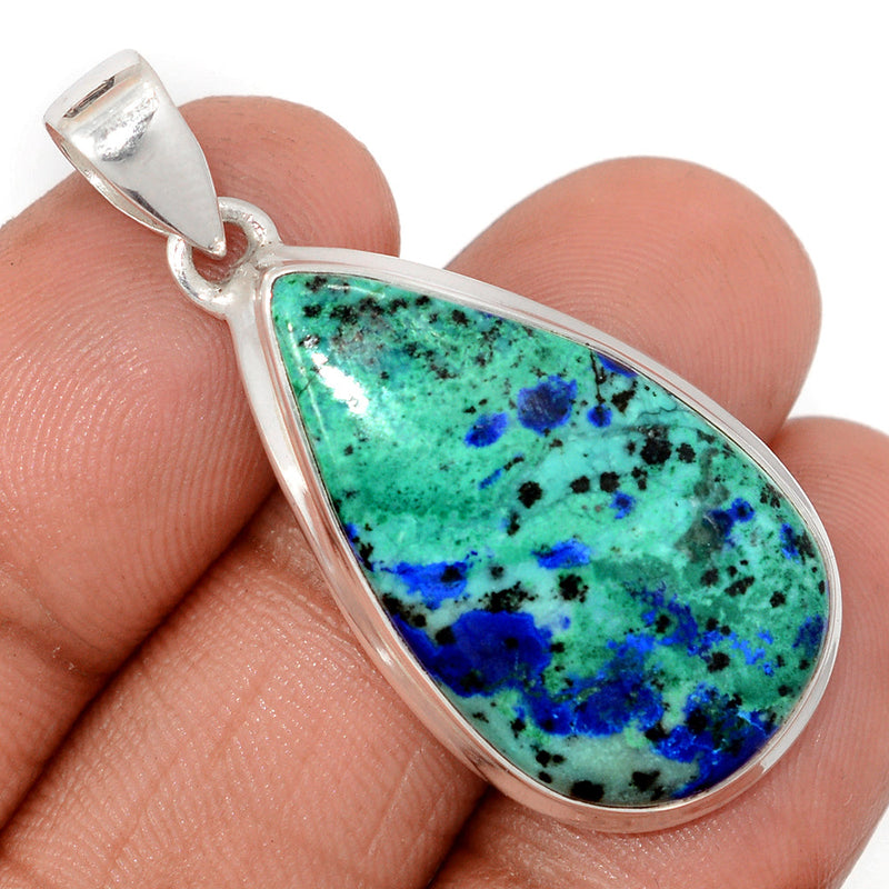 1.7" Azurite In Malachite Pendants - AZUP824