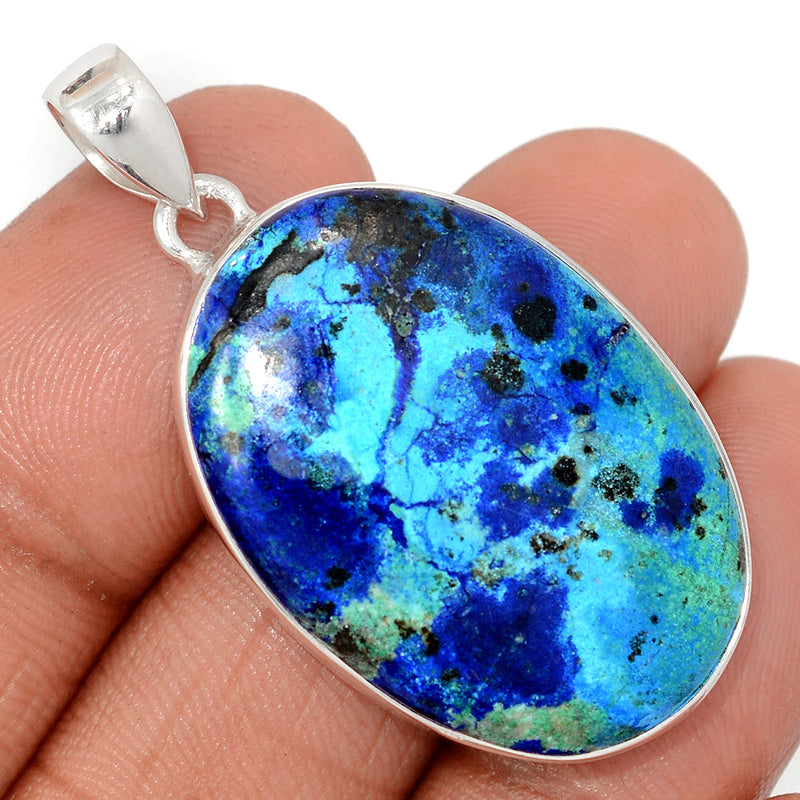 1.7" Azurite In Malachite Pendants - AZUP826