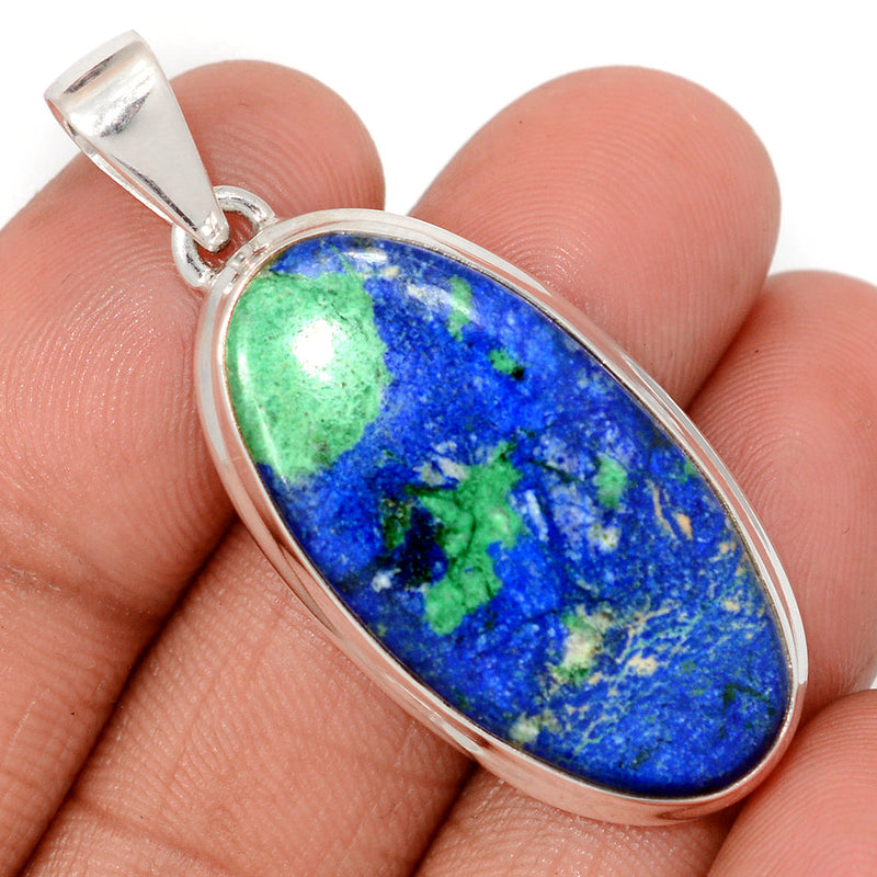 1.8" Azurite In Malachite Pendants - AZUP837