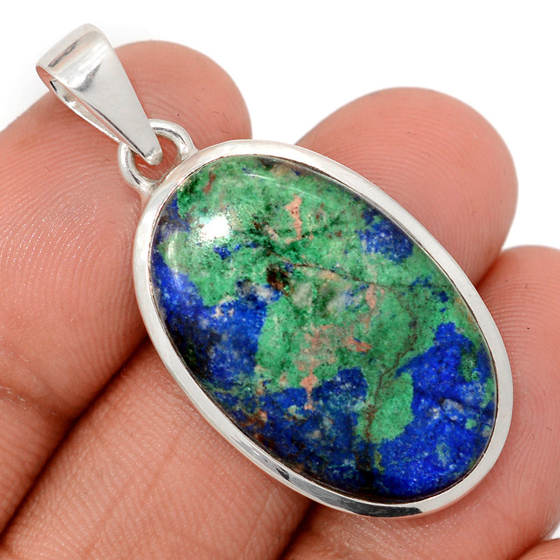 1.6" Azurite In Malachite Pendants - AZUP843