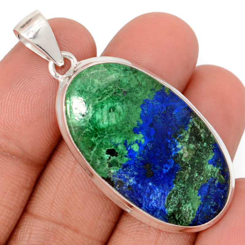 2" Azurite In Malachite Pendants - AZUP859