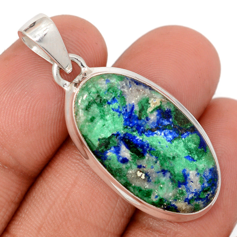 1.6" Azurite In Malachite Pendants - AZUP874