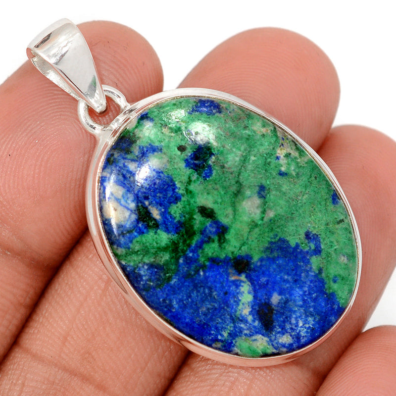 1.7" Azurite In Malachite Pendants - AZUP882