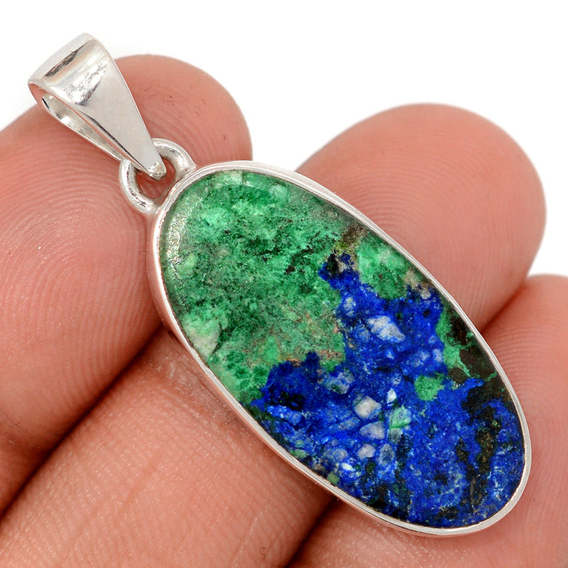 1.6" Azurite In Malachite Pendants - AZUP883