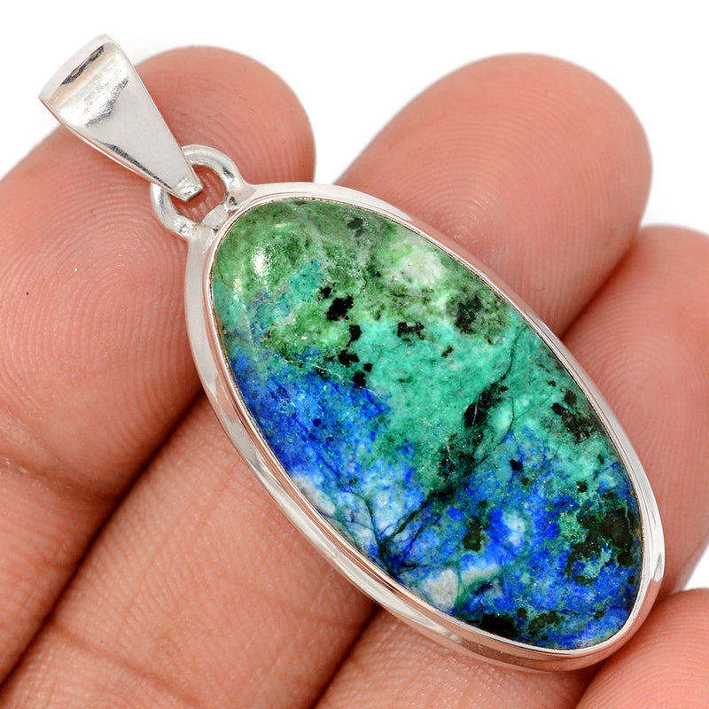 1.8" Azurite In Malachite Pendants - AZUP886