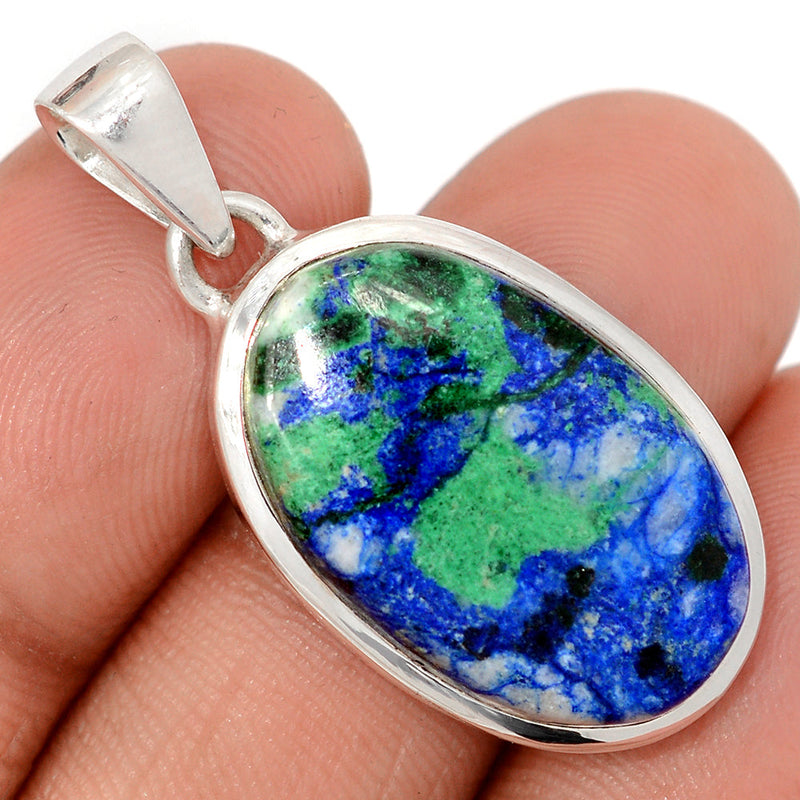 1.5" Azurite In Malachite Pendants - AZUP911