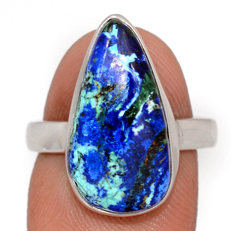 Azurite In Malachite Ring - AZUR301