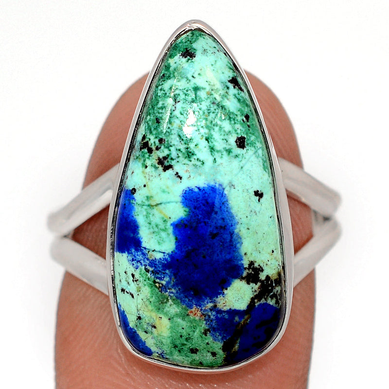 Azurite In Malachite Ring - AZUR304