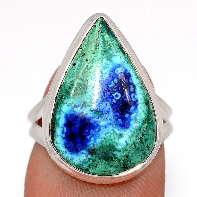 Azurite In Malachite Ring - AZUR311