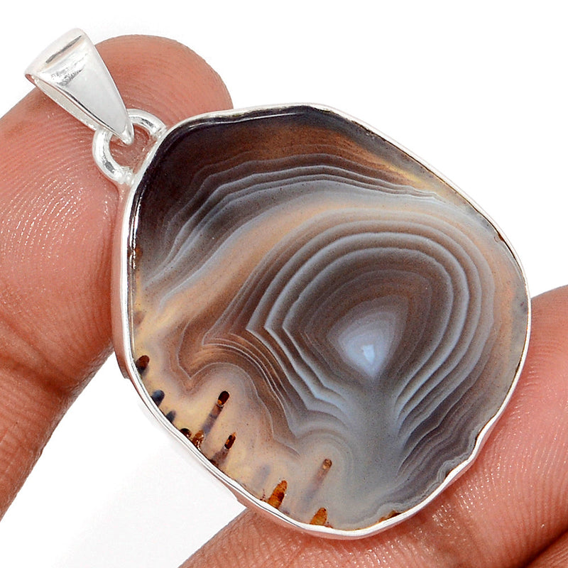 1.7" Botswana Agate Slice Pendants - BASP269