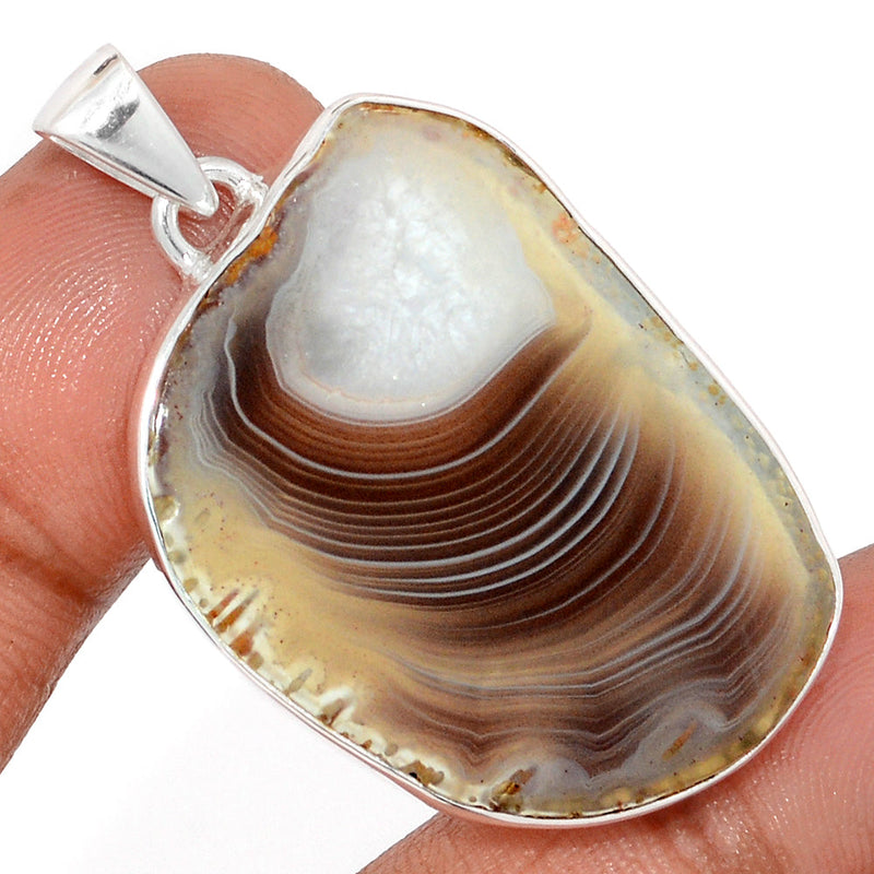 1.8" Botswana Agate Slice Pendants - BASP270