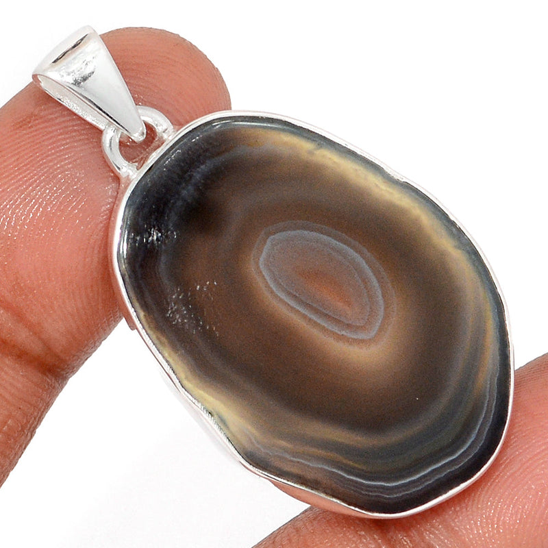 1.7" Botswana Agate Slice Pendants - BASP271