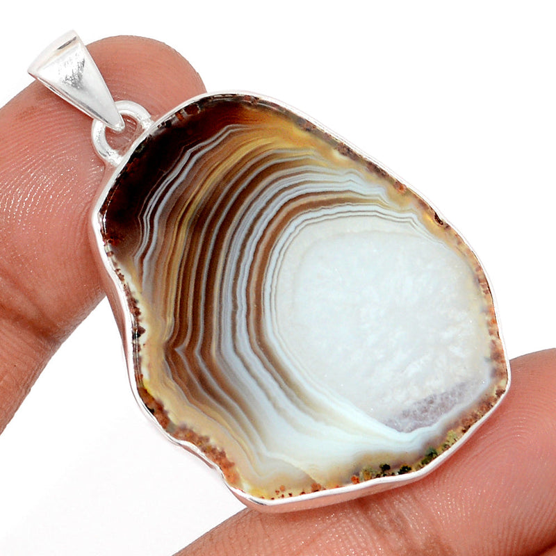 1.8" Botswana Agate Slice Pendants - BASP273