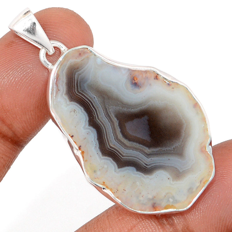 1.8" Botswana Agate Slice Pendants - BASP274