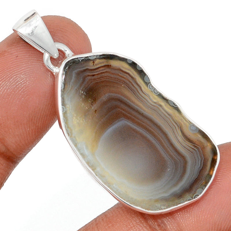 1.7" Botswana Agate Slice Pendants - BASP277