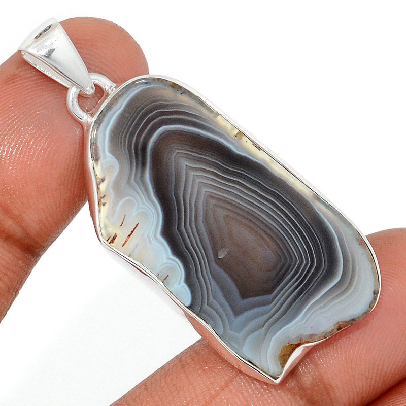 1.8" Botswana Agate Slice Pendants - BASP278