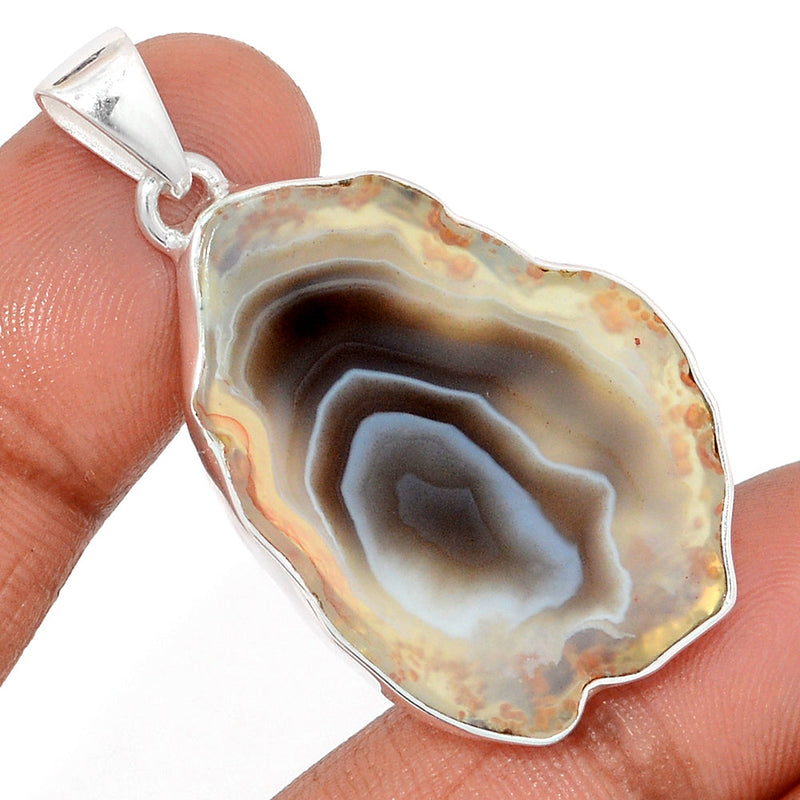 1.8" Botswana Agate Slice Pendants - BASP279