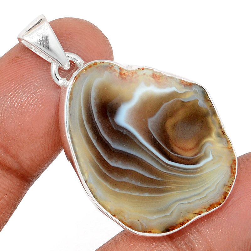 1.6" Botswana Agate Slice Pendants - BASP281