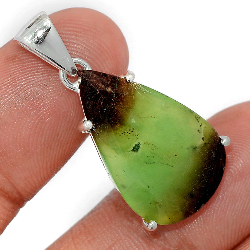 1.3" Claw - Boulder Chrysoprase Faceted Pendants - BCFP47