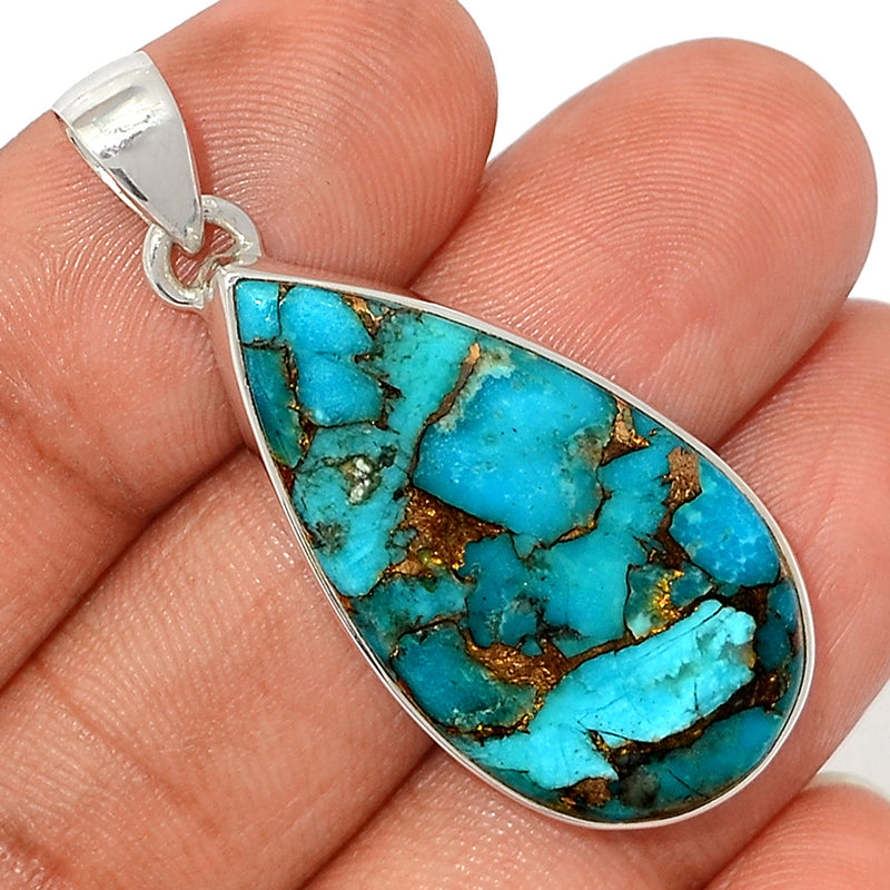 1.7" Blue Copper Turquoise Pendants - BCTP1348