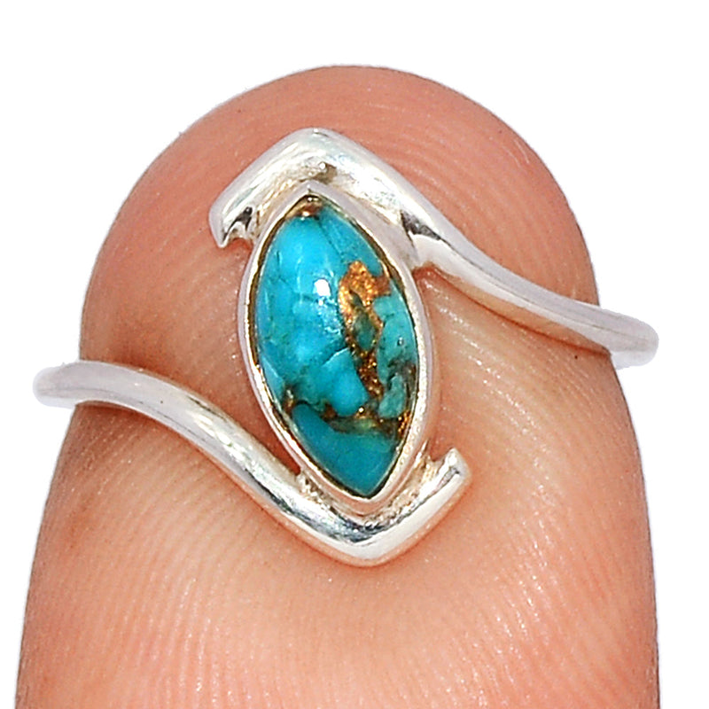 Small Plain - Blue Copper Turquoise Ring - BCTR1755