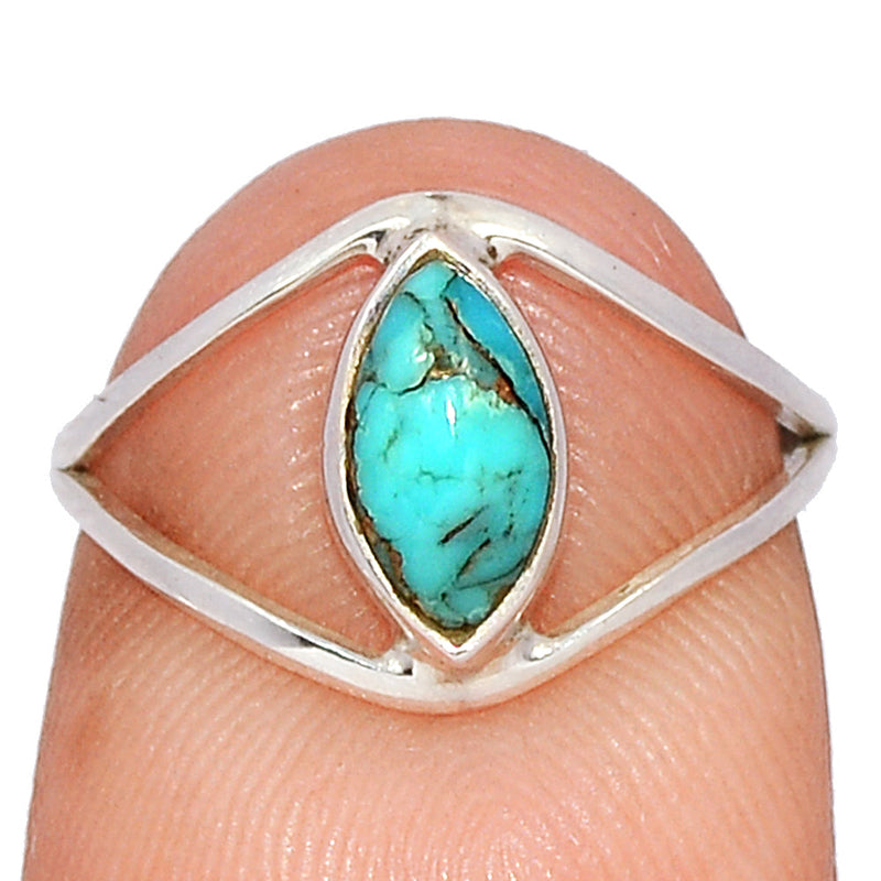 Small Plain - Blue Copper Turquoise Ring - BCTR1756