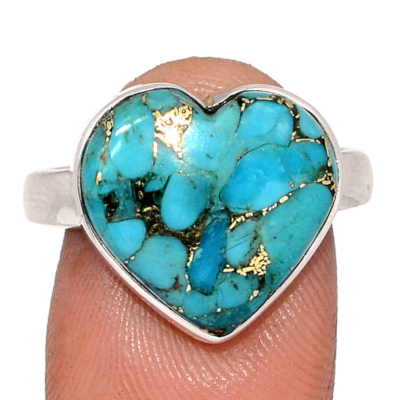 Heart - Blue Copper Turquoise Ring - BCTR1778