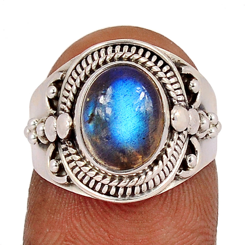 Small Plain - Blue Fire Labradorite Ring - BFLR3387