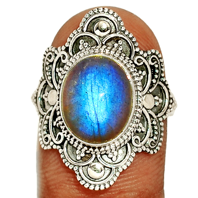 Fine Filigree - Blue Fire Labradorite Ring - BFLR3537