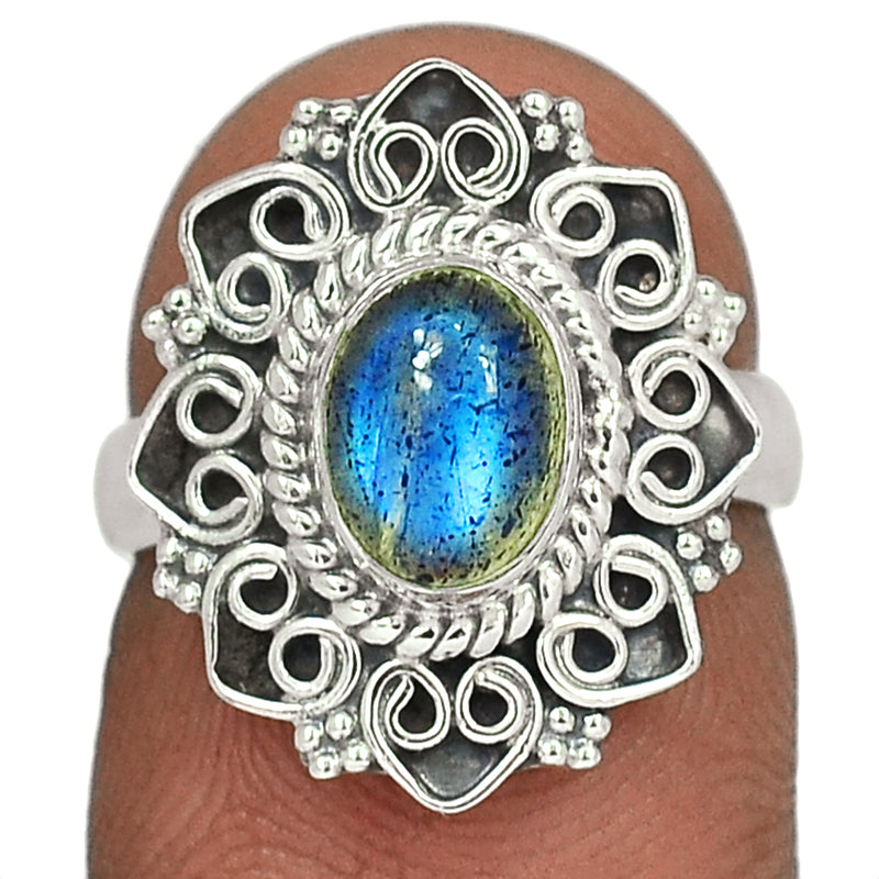 Fine Filigree - Blue Fire Labradorite Ring - BFLR3667