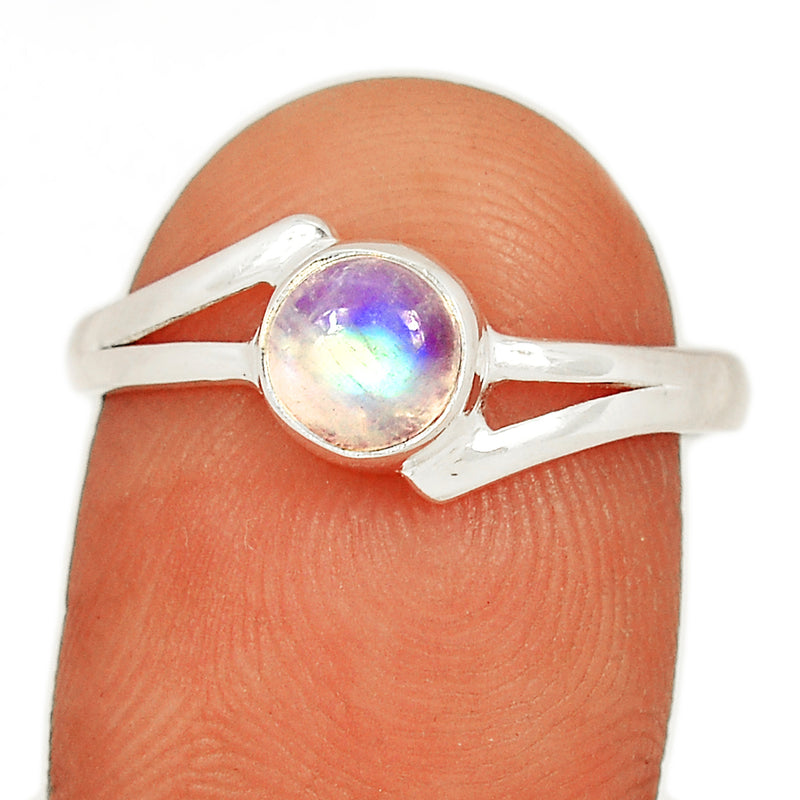 Small Plain - Blue Fire Moonstone Ring - BFMR3035