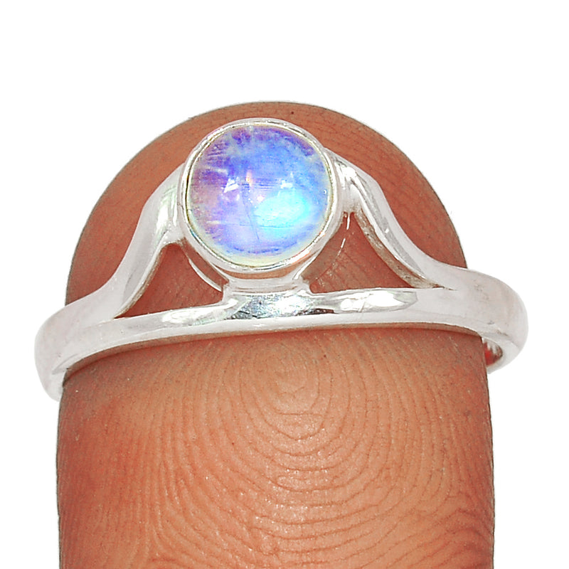 Small Plain - Blue Fire Moonstone Ring - BFMR3249