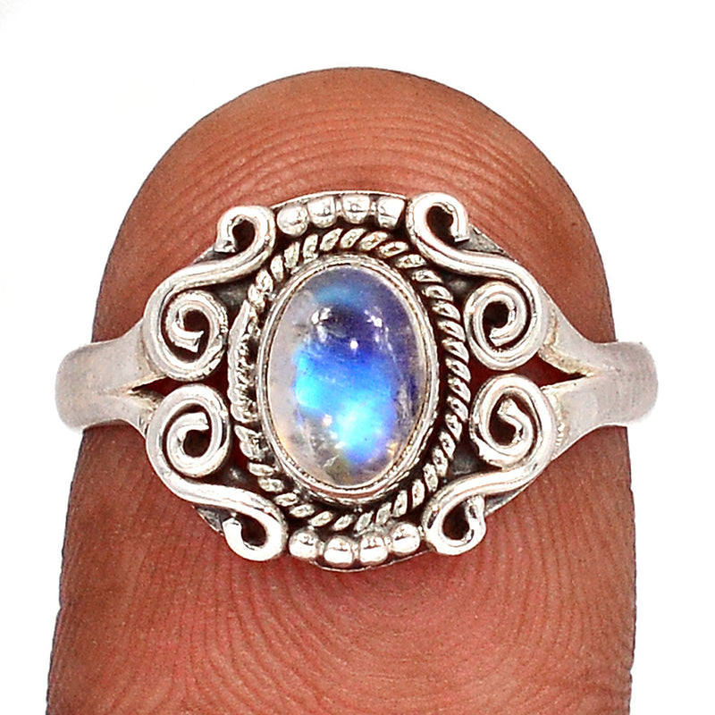 Small Filigree - Blue Fire Moonstone Ring - BFMR4310