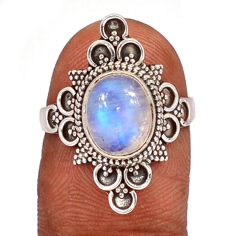 Fine Filigree - Blue Fire Moonstone Ring - BFMR4313