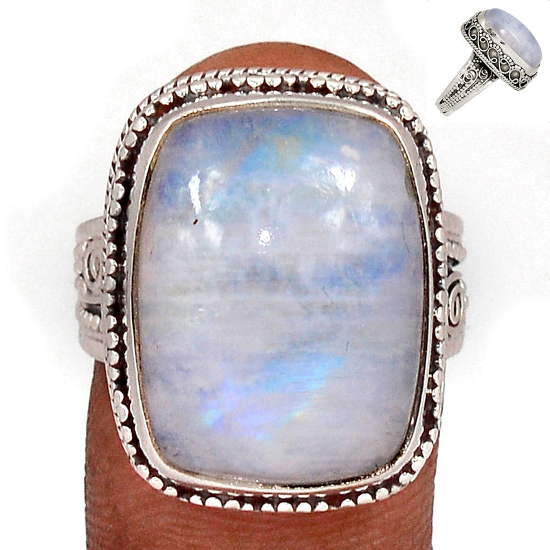 Fine Filigree - Blue Fire Moonstone Ring - BFMR4320