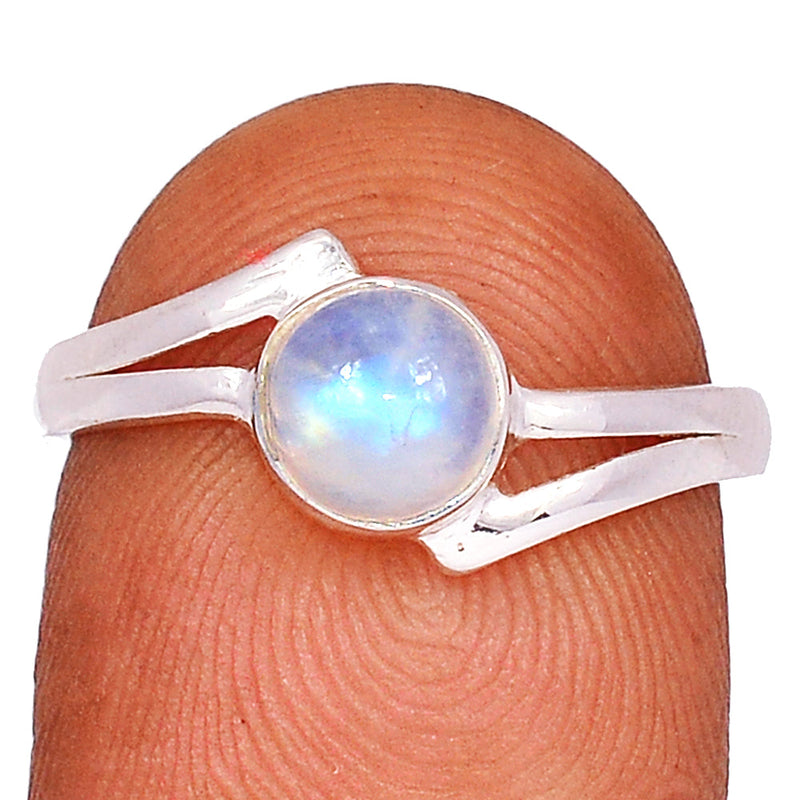 Small Plain - Blue Fire Moonstone Ring - BFMR4341