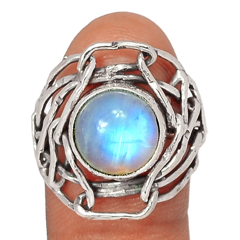 israeli - Blue Fire Moonstone Ring - BFMR525