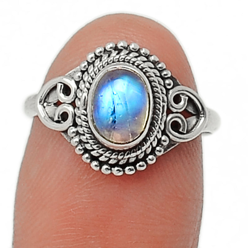 Small Filigree - Blue Fire Moonstone Ring - BFMR799