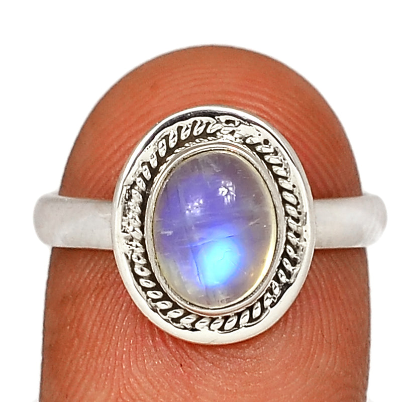 Small Filigree - Blue Fire Moonstone Ring - BFMR859