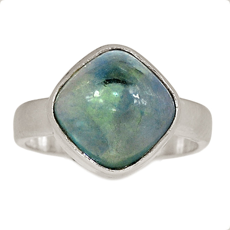 Blue Green Fluorite Cabochon Ring - BGFR12