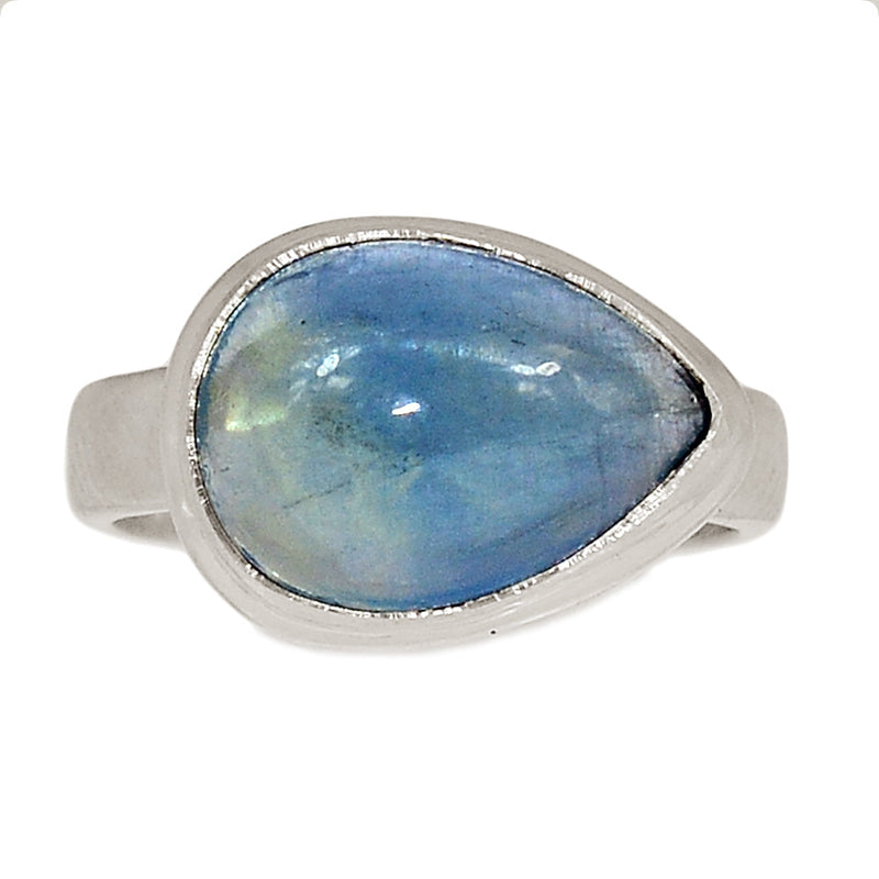 Blue Green Fluorite Cabochon Ring - BGFR13