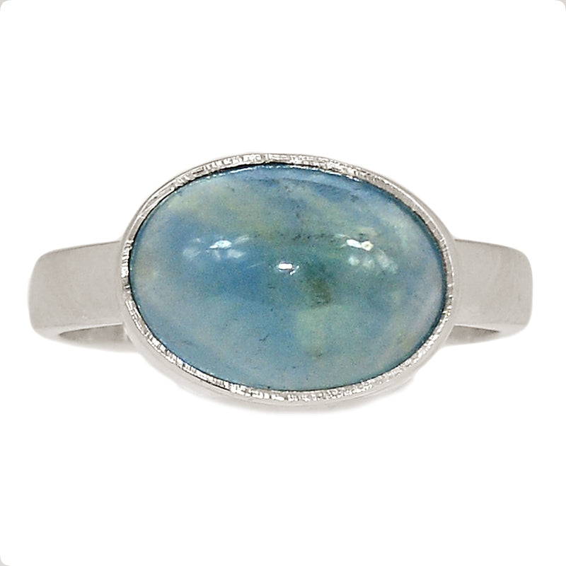 Blue Green Fluorite Cabochon Ring - BGFR18