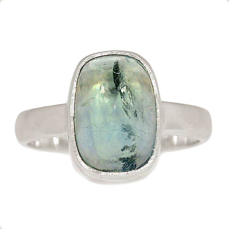 Blue Green Fluorite Cabochon Ring - BGFR1