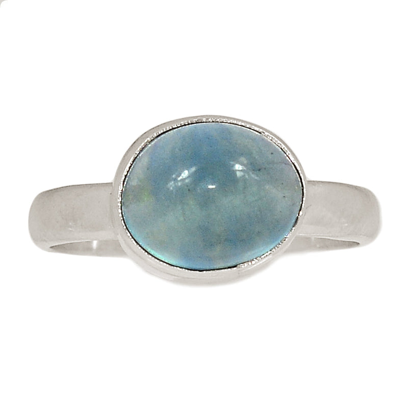 Blue Green Fluorite Cabochon Ring - BGFR4